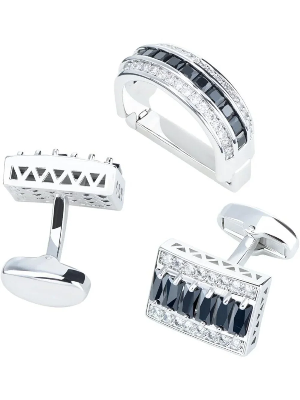Luxurious Cubic Zirconia Cufflinks for Men - Elegant Wedding & Business